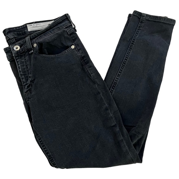 Rag & Bone Minna Black Washed Zippered Ankle Skinny Jeans - Picture 2 of 6
